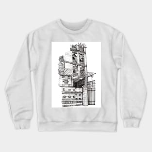 Brickhouse Saigon Vietnam Pen and Ink Illustration Crewneck Sweatshirt